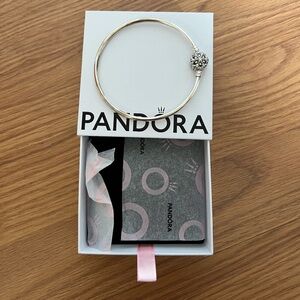 NWT Pandora Moments Sparkling Snowflake Clasp Bangle